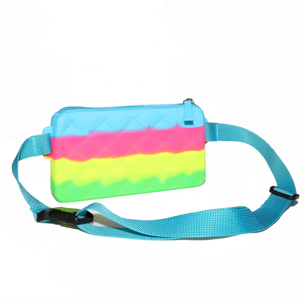 063b Силиконовая сумка с ремешком на пояс Gummy Bags. Цвет: Rainbow